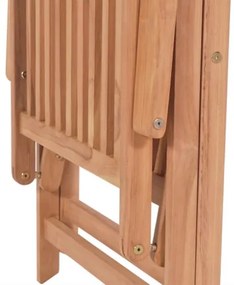 Sedie Reclinabili da Giardino 4 pz in Legno Massello di Teak