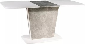 Tavolo Calipso IN allungabile in finitura bianco opaco ed effetto cemento – 110/145x68x76 cm