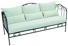 Divano da giardino in acciaio antracite L 196 x H 78 x P 75 cm