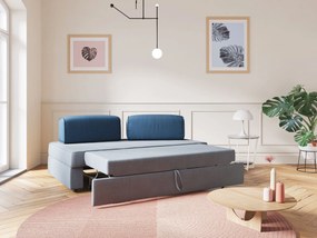 Liberty divano con pouf estraibile e schienali movibili in tessuto morbido impermeabile T02 carta da zucchero