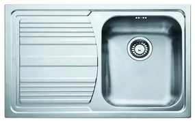 Lavello integrato 1 vasca con gocciolatoio a sinistra FRANKE Logica Line inox L 50 x L 79 cm argento