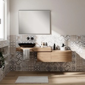 Mobile da bagno sotto lavabo Step rovere L 100.3 x H 30 x P 46 cm 2 cassetti, lavabo non incluso