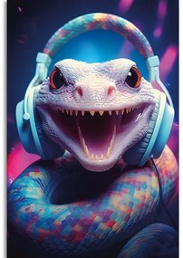 Stampa su tela – Serpente con cuffie