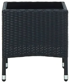 Tavolo da giardino nero 40x40x45 cm in polyrattan
