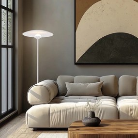 Lampada da terra LED bianca con paralume in metallo (altezza totale 140 cm) Lund – Candellux Lighting