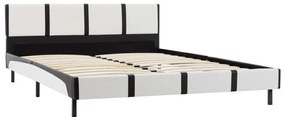 Letto con materasso nero e bianco in similpelle 90x200 cm