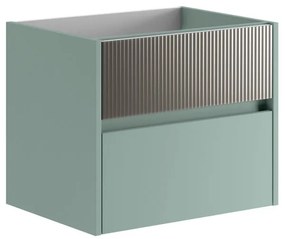 Mobile da bagno sotto lavabo Niwa verde laccato opaco L 59.5 x H 50 x P 45.5 cm 2 cassetti, lavabo non incluso