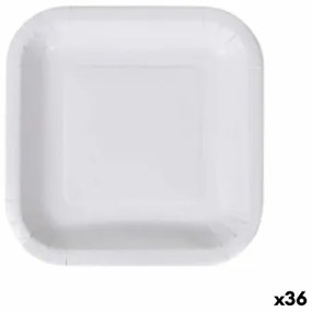 Set di piatti Algon Monouso Bianco Cartone 20 cm (36 Unità)