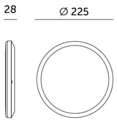 Lampada LED bagno NIVERA LED/12W/230V IP54 Ø 22,5 cm nera con telecomando