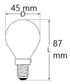 Lampada LED E14 9W, G45, 105lm/W Colore  Bianco Caldo 2.700K