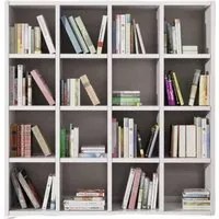 Libreria moderna laminato bianco frassino l.175 p.30 h.175