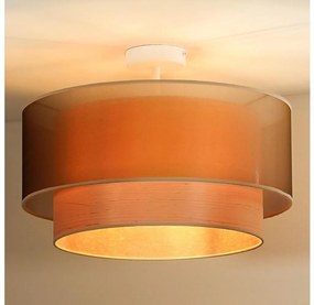 Duolla - Lampadario a plafone WOOD BOHO 1xE27/15W/230V diametro 45 cm rame/beige