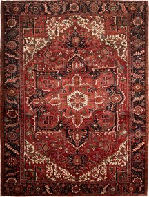 Heriz Tappeto persiano 350 x 270 Rosso (Iran) Annodato A Mano