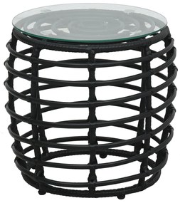 Set da bistrot 3 pz in polyrattan nero