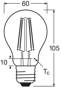 Lampadina LED FILAMENT A60 E27/6,5W/230V 4000K - Osram