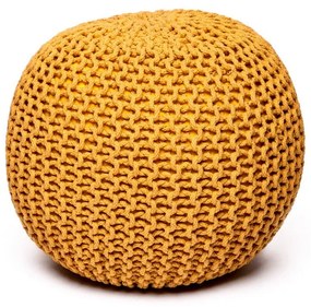 Poggiapiedi giallo con rivestimento in lavorato a maglia Jagger – Bonami Essentials