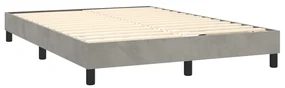 Giroletto a molle grigio chiaro 140x190 cm in velluto