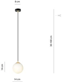 Lampadario a sospensione con filo ROYAL 1xE14/10W/230V diametro 14 cm nero