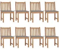 Sedie da Giardino con Cuscini 8 pz in Legno Massello di Teak 3073143