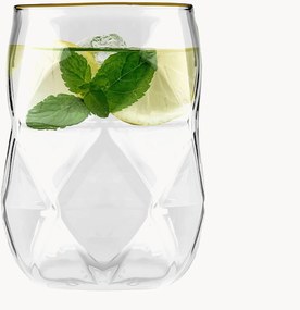 Set di 2 bicchieri in vetro borosilicato Geo Gold