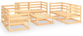 Set Divani da Giardino 7 pz con Cuscini Legno Massello di Pino