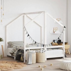 Giroletto Per Bambini Bianco 2x(70x140)cm Legno Massello Pino /