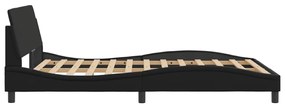 Giroletto con testiera nero 140x200 cm in similpelle