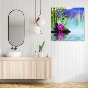 Quadro su tela, Pietre sull'acqua zen  Dimensioni 40x40