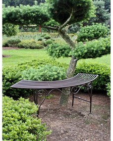 Panchina da giardino in metallo nero e marrone Fuego - Garden Pleasure