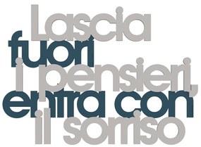Callea Design Scritta da parete in legno "Lascia fuori i pensieri...." - in varie colorazioni OTTANIO 48 x 34 cm