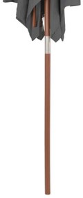 Ombrellone da Esterni con Palo in Legno 150x200 cm Antracite