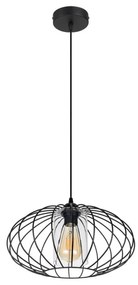 Lampadario a sospensione con filo CORRINI 1xE27/60W/230V diametro 34 cm nero/limpido