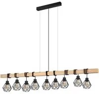 Lampadario Industrial Townshend 5 9 Luci Metallo Nero E Marrone