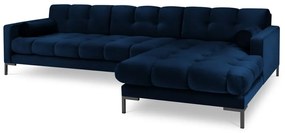 Divano angolare in velluto blu scuro, angolo destro Bali - Cosmopolitan Design