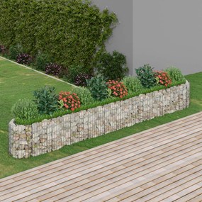 Gabbione Con Letto Rialzato İn Acciaio Zincato 400x50x50 Cm /