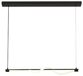 Lampadario Moderno Serpente Acciaio Bianco Policarbonato Nero Led 15W 2700K