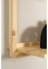 Libreria da parete di colore naturale in pino massiccio 192x47,5 cm Groove – Karup Design