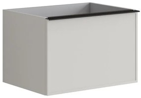 Mobile bagno con lavabo L 100 x H 40 cm grigio pastello 2 cassetti per vasca a sinistra Pixel