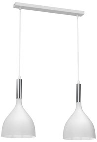 Lampadario a sospensione con filo NOAK 2xE27/15W/230V bianco/cromo