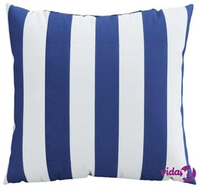 vidaXL Cuscini Decorativi 4pz Strisce Blu e Bianco 60x60 cm Tessuto