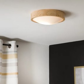 Plafoniera NATURAL SLIM 1xE27/60W/230V ø 27 cm pino