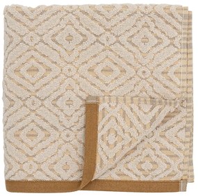 Asciugamano in cotone color senape-crema 100x50 cm Malou - Bloomingville