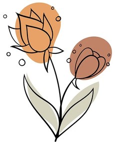Quadro su tela – Fiore minimalista su sfondo bianco No3