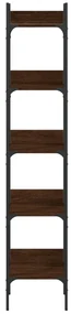 Libreria 5 ripiani rovere marrone 35x30x174cm legno multistrato