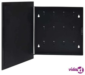 vidaXL Cassetta Portachiavi con Lavagna Magnetica Nera 35x35x5,5 cm