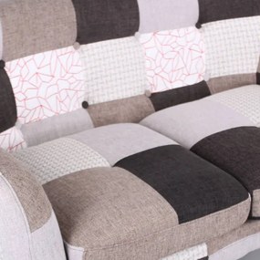 Divano 2 posti 130 cm - tessuto Patchwork Elegant imbottito ELLEN