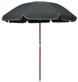 Ombrellone Da Giardino Con Palo İn Acciaio 240 Cm Antracite /