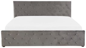Letto contenitore velluto grigio 180x200 cm AMIENS Beliani