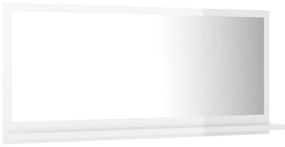Specchio da bagno bianco lucido 80x10,5x37 cm in truciolato