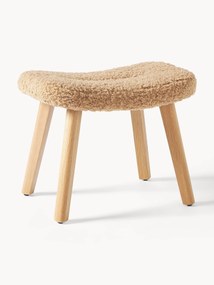 Pouf in teddy con gambe in legno Wing